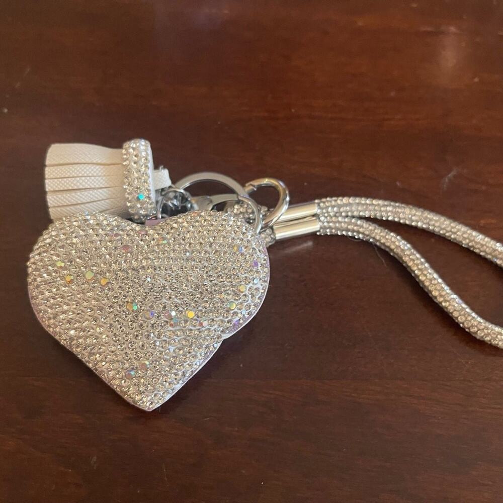 Heart shaped key chain purse or bag charm NEW